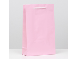 Пакет подарочный ламинированный с Ручкой, Розовый, 26,5 х 16,5 х 7 см, 1 штука