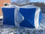 Утепленная палатка куб для рыбалки, двухслойный стеганый 200*400*215см. арт 1621А