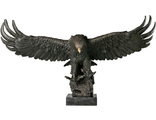 орёл, сапсан, птица, крылья, бронза, статуя, статуэтка, фигурка, скульптура, ястреб, хищник, металл