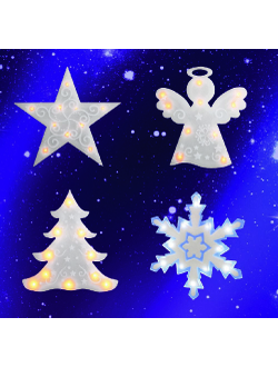 Светильник декоративный "Звезда", 10 светодиодов, на присоске, с таймером, на батарейках, теплый белый