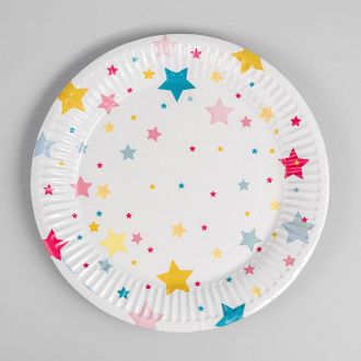 Тарелка бумажная «Звёзды», 18 см диаметр, 10 шт