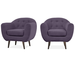 Кресло Роттер в микровельвет Velvet Lux 68, цвет массива - прозрачный бук, размер 840х860х870х490 мм