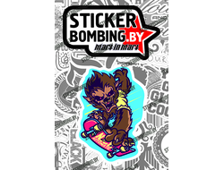 стикер - Crazy Skater Monkey