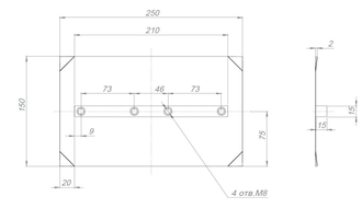 Комплект лопастей для затирочн. маш. GROST – 150x250 мм (4шт), для ZMU под диаметр 800 мм