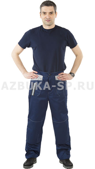 Костюм ОПТИМА с брюками, цв. тёмно-синий/серый, арт. Кос 806