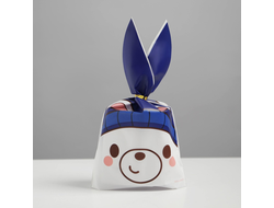 Мешок подарочный Меньший «Мишка» (с клипсами), 12 * 22 см, 5 штук