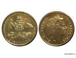 Австралия. 1 доллар 2008 год. 100 летие герба Австралии.