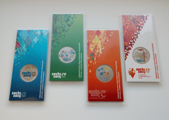 Олимпийская монета Цветные Талисманы Sochi-2014 (25 рублей)
