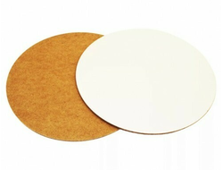 Подложка усиленная ДЕРЕВЯННАЯ Белая ламинированная (толщина 3 мм), диаметр 34 см