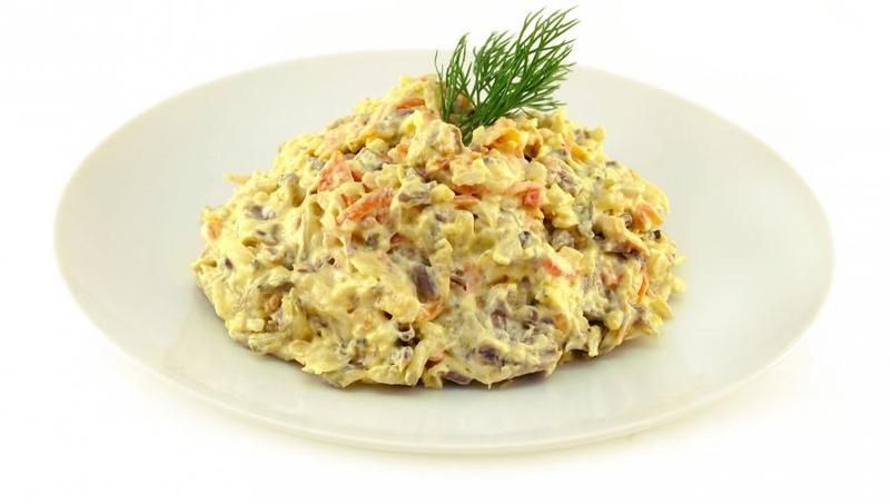 Салат обжорка с печенью классический рецепт с