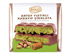 Шоколад дубайский с кадаифом и фисташками (Dubai Chokolate), 100 гр., Bolci, Турция