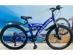 Велосипед 24" VARMA RIVEZ V40D 24" р14 синий 2-х п/с 7ск.