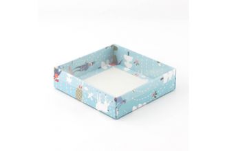 Коробка на 1 печенье с прозрачной крышкой, 11,5*11,5*3 см, Зимний каток