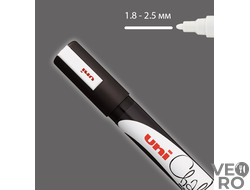 Маркер меловой Uni Chalk 5M 1,8-2,5мм овальный (черный)