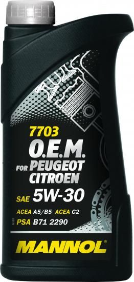 07980 Масло Mannol 7703 О.Е.М. for Peugeot Citroen  SAE 5W-30 1 л.синтетическое