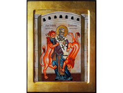 Игнатий Богоносец, епископ Антиохийский, священномученик. Рукописная икона.