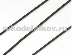 вощёный шнур 1.5 мм, цвет-черный, отрез-5 метров