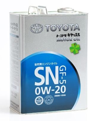 Моторное масло TOYOTA Motor Oil SN 0W-20 синтетическое 4 л.