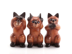 Модель № W70: набор статуэток &quot;3 кошки: ничего не вижу, не слышу, не скажу&quot;