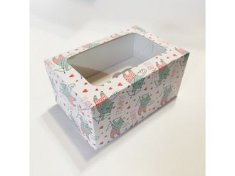 Коробка на 2 кекса (17*11,5*8,5 см), Купидон
