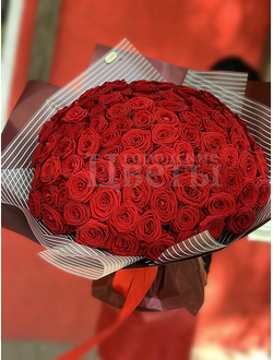 Букет "101 роза" из красных российских роз