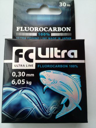 Леска AQUA FC ULTRA FLUOROCARBON 100% , (0.30) 30м