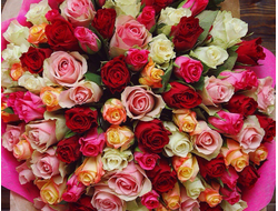 Букет роз №27 Разноцветные розы