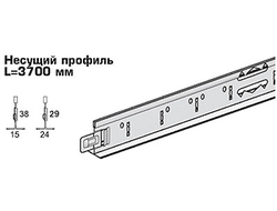 Несущая направляющая Т24 длиной 3,7 пог.м.