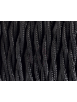 Черный скрученный текстильный кабель
