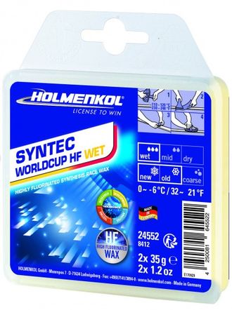 Парафин HOLMENKOL высокофтористый Syntec World Cup HF Wet 0° -6°C 24552