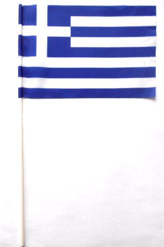 Флаг махательный Греция  (15х23)