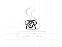 Штамп для скрапбукинга телефонный аппарат стилизованный контурный
