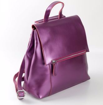 Кожаный женский рюкзак-трансформер Spacious лиловый