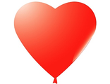 Сердце (10&#039;&#039;/25 см) Красный, пастель, 100 шт.