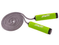 Скакалка STARFIT RP-105 со вспененной ручкой, зеленый/черный