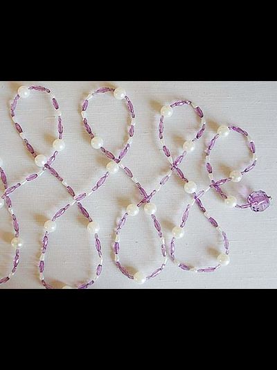 Арт. 2009-50 V Pendulum. Нитяной подвес с бусинами и искуственными жемчужинками