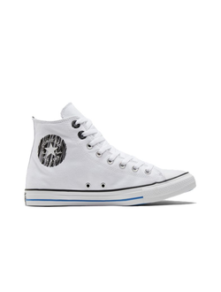 Кеды Converse Chuck Taylor All Star белые высокие с надписями