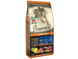 Primordial Grain Free Adult Lamb & Tuna беззерновой рацион с ягнёнком и тунцом для взрослых собак всех пород 12 кг