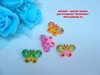смолы - небольшие бабочки №3, размер 2х1,3см - 6,5р/шт (в наличии цвет как на фото +красно-желт, голуб-роз)