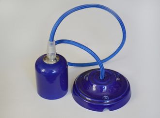 Керамический потолочный светильник-подвес, синий, арт. P1 Blue