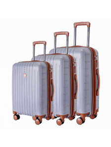 Комплект из 3х чемоданов Somsonya New York Полипропилен + S,M,L серый