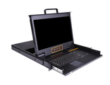 Выдвижная LCD KVM консоль Kinan 17&quot;, PS/2+USB, Клавиатура Ultra-Slim, Тачпад, TFT-дисплей, 8 портов VGA, каскадное подключение до 256 устройств, разрешение WideScreen FullHD 16:9 до 1920x1080 60Hz,локальная (без удаленного доступа через интернет) (XW1708)