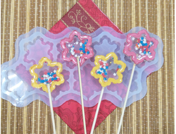 Силиконовая форма "Снежинки №2" для леденцов, шоколада, карамели