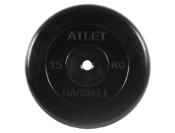Диск обрезиненный Barbell Atlet, d=31мм, вес 15 кг