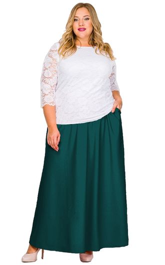 Красивая юбка Арт. 1511505 (Цвет изумрудный) Размеры 52-74