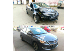Кузовной ремонт автомобиля Hyundai. Было и стало.