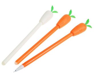 Ручка шариковая-прикол Морковка МИКС пиши-стирай. цвет белый и оранжевый