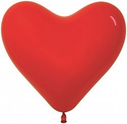 Сердце (12&#039;&#039;/30 см) Красный (015), пастель, 100 шт.