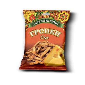 Гренки пшеничные со вкусом Сыра, ТМ Пенные Истории, в упаковке 75 гр