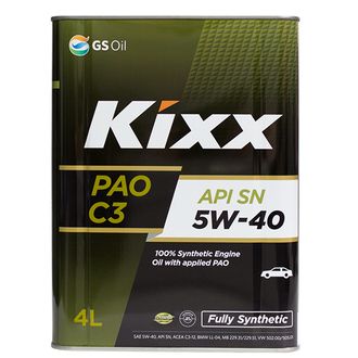 Масло моторное Kixx PAO 5w-40 API SN/CF, ACEA C3 1л L2092AL1E1